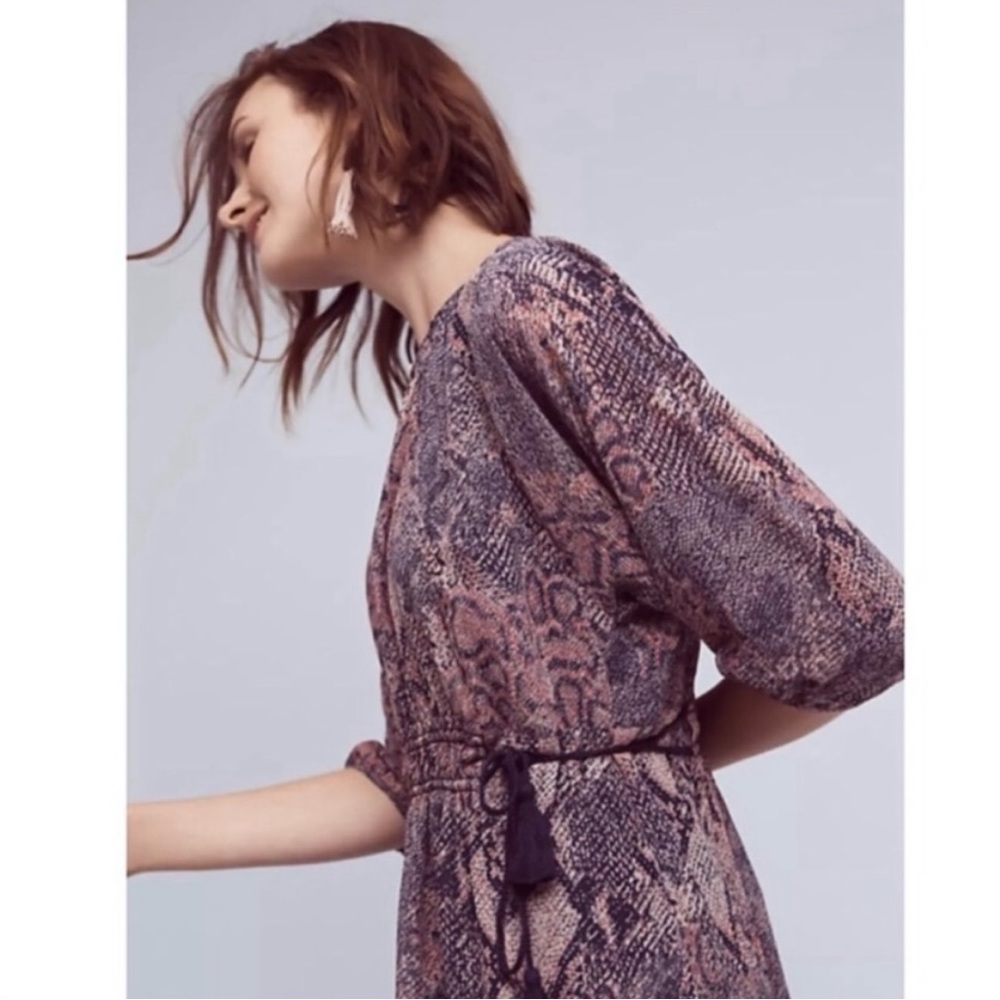 Anthropologie Floreat Zharah snakeskin tassel tie 2 piece boho dress - Picture 3 of 11